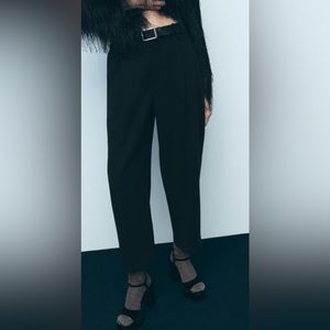 Zara Belted Pleated Pants
